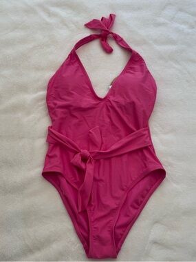 NWT Hot Pink One-Piece Swimsuit with Tie Waist